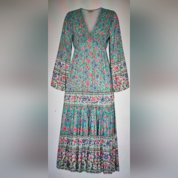Arnhem Phoebe shirred boho dress in sage NWT size 10 - Picture 5 of 9